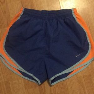 Nike dri fit size small shorts blue and orange